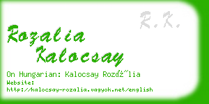 rozalia kalocsay business card